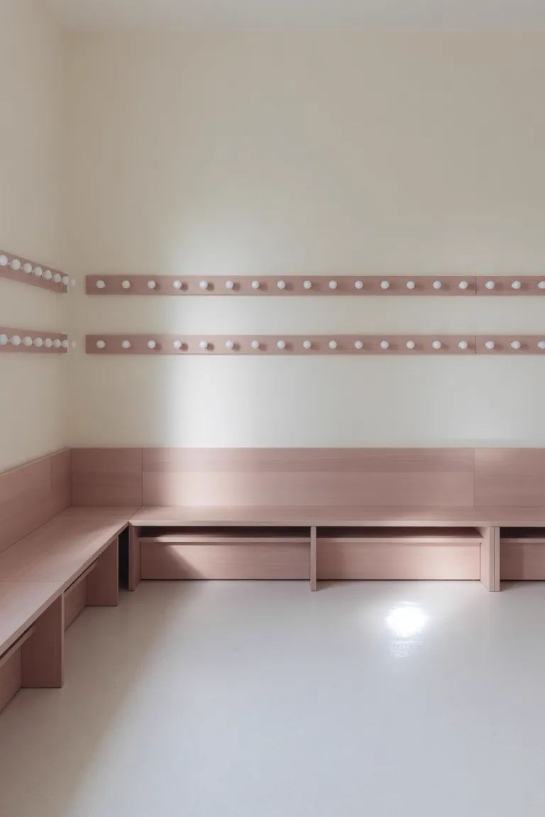 Kita-Garderobe, gereinigt und ordentlich (KI-generiertes Symbolbild)